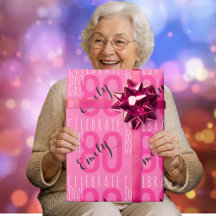 Cumpleaños 80 Tipografía Rosa Moderna