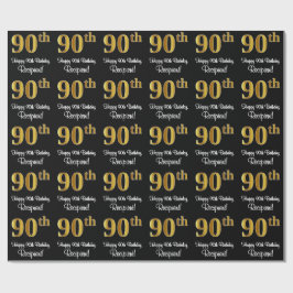 Papel De Regalo Cumpleaños 90: Elegante y lujoso Faux Gold Look #