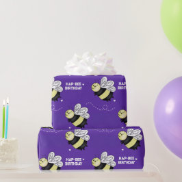 Papel de regalo cumpleaños Abejorro Morado 29 pulg