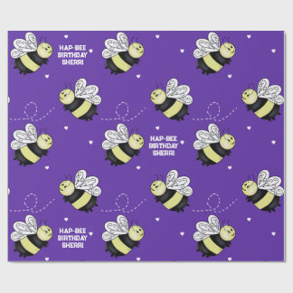 Papel de regalo cumpleaños Abejorro Morado 73 cm x