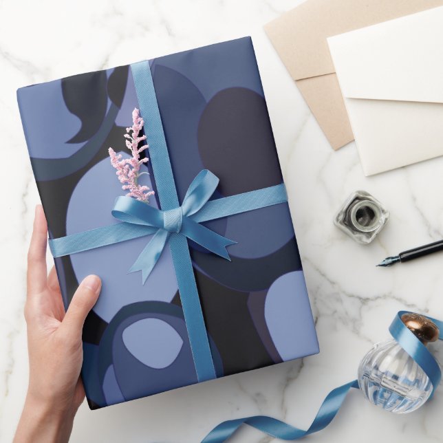 Papel De Regalo Cumpleaños abstracto moderno de arándano (Regalar)