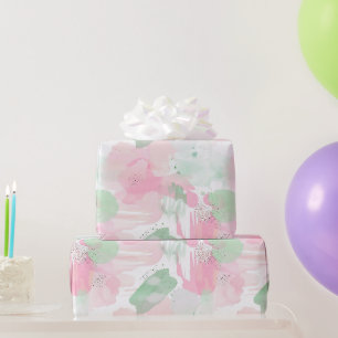 Papel De Regalo Cumpleaños abstracto rosa menta femenino