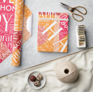 Papel De Regalo Cumpleaños Añadir nombre largo a bloque de color I