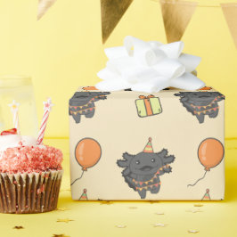 Papel De Regalo Cumpleaños Animal Cute Axolotl Niños Fiesta de cum