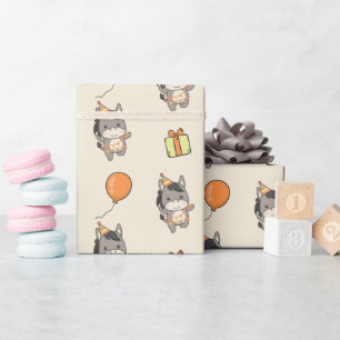 Papel De Regalo Cumpleaños Animal Cute Donkey Kids Fiesta de cumpl