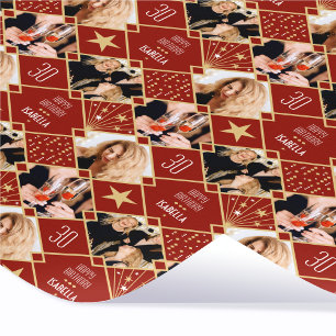 Papel De Regalo Cumpleaños Art Deco Foto Personalizada Cualquier E