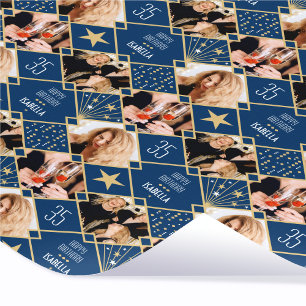 Papel De Regalo Cumpleaños Art Deco Foto Personalizada Cualquier E