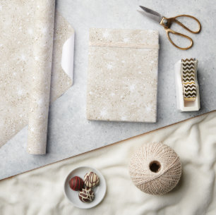 Papel De Regalo Cumpleaños Brillo de Arena Crema Champán
