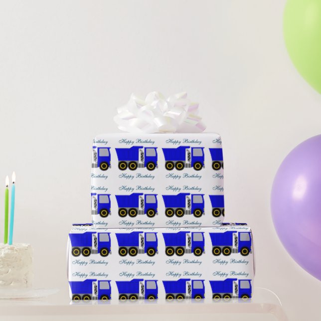 Papel De Regalo Cumpleaños Camión Azul (Regalos de fiesta)
