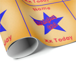 Papel De Regalo Cumpleaños Chica Cute Personalizado Cumpleaños