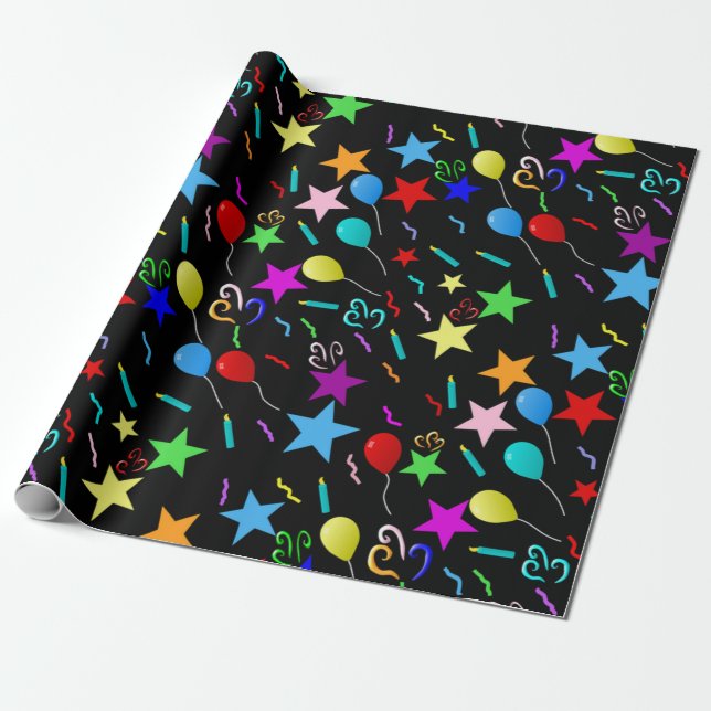 Papel De Regalo Cumpleaños colorido (Desenrollado)