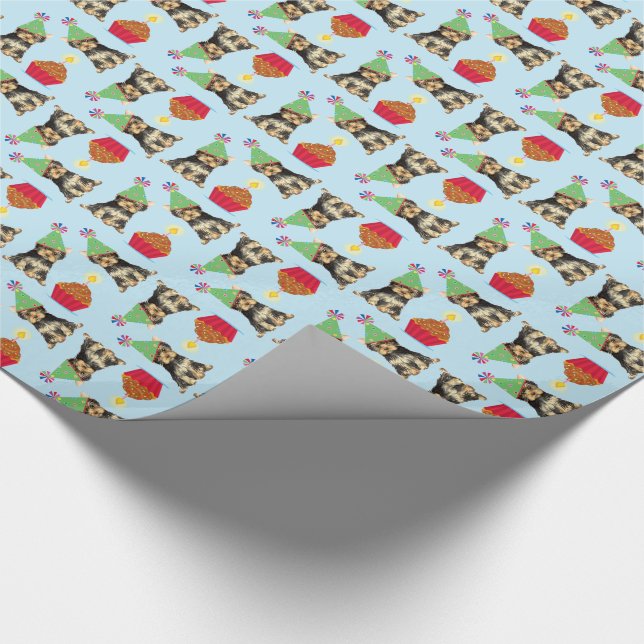 Papel De Regalo Cumpleaños Cupcake Yorkie (Esquina)