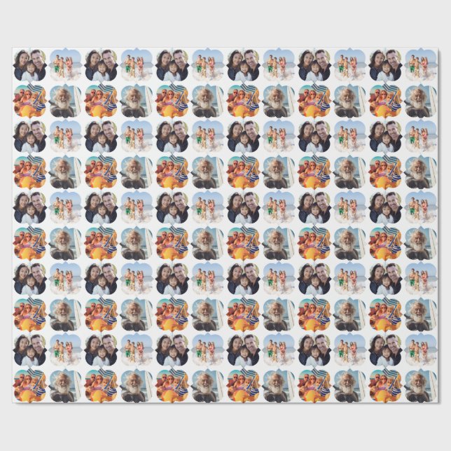 Papel De Regalo Cumpleaños de 4 Collages de fotos (Costura)