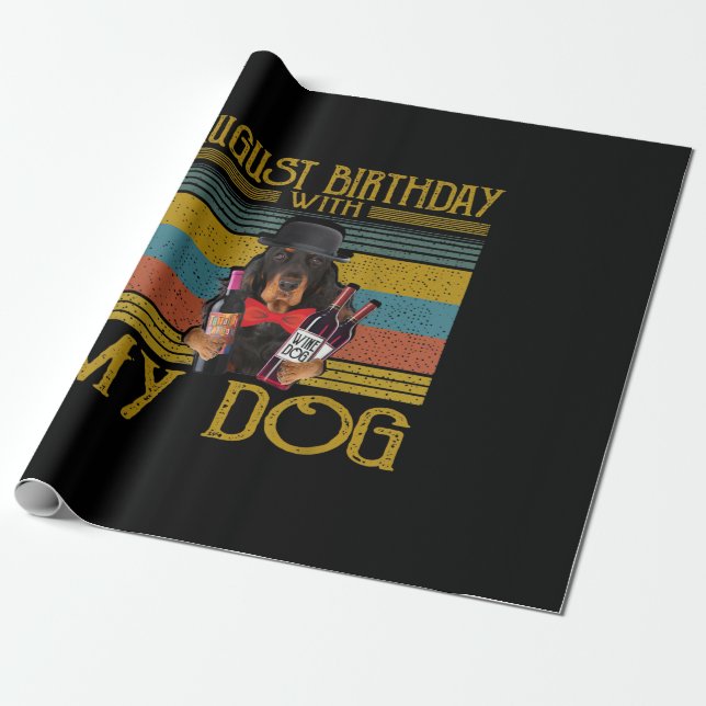Papel De Regalo Cumpleaños De Agosto Con Mi Perro Gordon Setter 20 (Desenrollado)