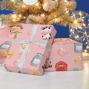 Papel De Regalo Cumpleaños de Animales de Granja