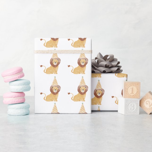Papel De Regalo Cumpleaños de animales salvajes (Baby Shower)