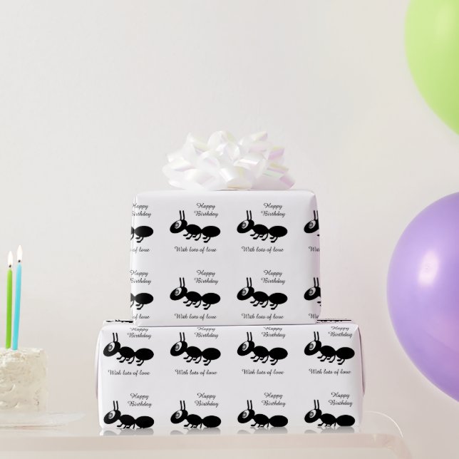 Papel De Regalo Cumpleaños de Ant Design (Regalos de fiesta)