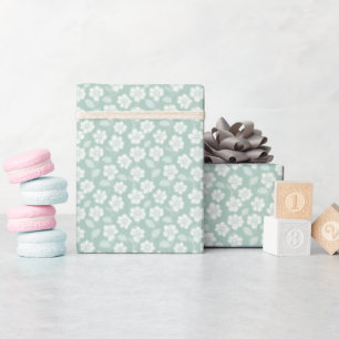 Papel De Regalo Cumpleaños de Baby Shower de Sage Green White Boho