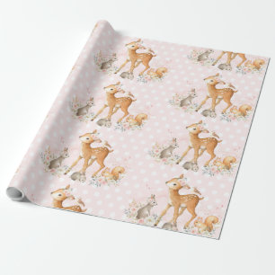 Papel De Regalo Cumpleaños de Baby Shower del arbolado floral