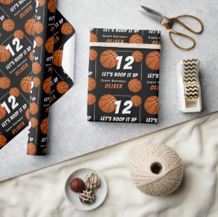 Papel De Regalo Cumpleaños de baloncesto para niños Hoop it up