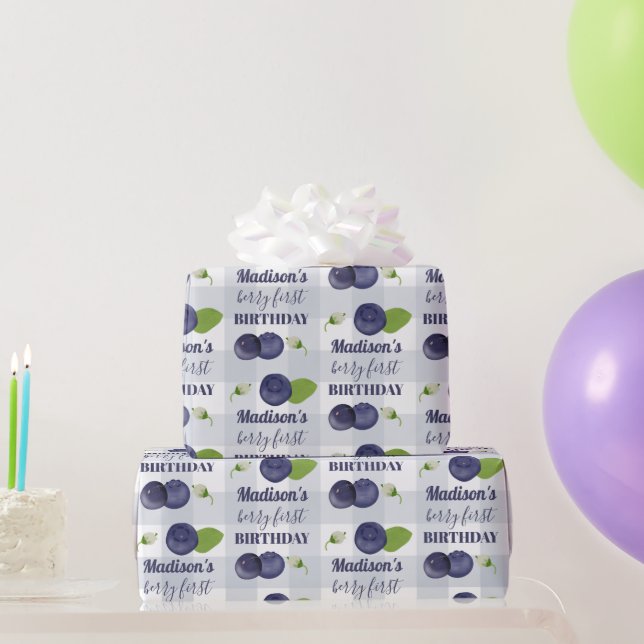 Papel De Regalo Cumpleaños de Bayas Primer Cumpleaños Arándulos Pr (Regalos de fiesta)