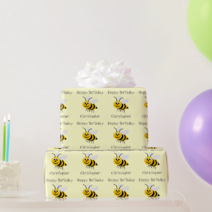 Papel De Regalo Cumpleaños de Bees Just Add Name