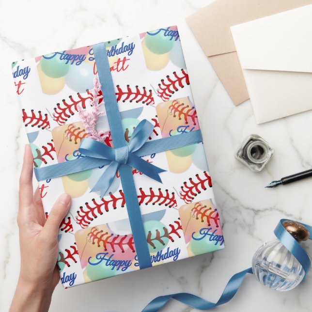 Papel De Regalo Cumpleaños de béisbol  (Regalar)