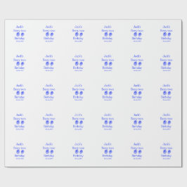 Papel De Regalo Cumpleaños de Berry dos azul agregar nombre fecha 