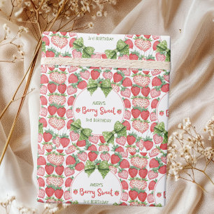 Papel De Regalo Cumpleaños de Berry Sweet 3 Fresa 
