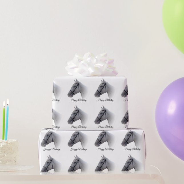 Papel De Regalo Cumpleaños de caballo (Regalos de fiesta)