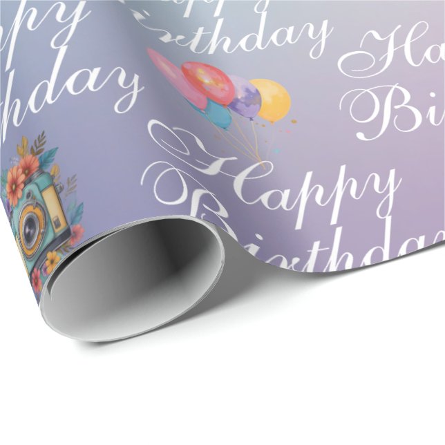 Papel De Regalo Cumpleaños de camarógrafos  (Esquina del rollo)