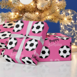 Papel De Regalo cumpleaños de chicas de fútbol   EDAD DEL PERSON