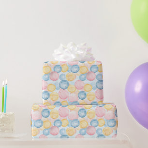 Papel De Regalo Cumpleaños de chicle rosa azul amarillo