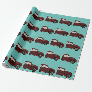 Papel De Regalo Cumpleaños de Coche Clásico Antiguo
