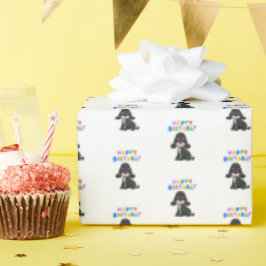 Papel De Regalo Cumpleaños de Cocker Español Negro