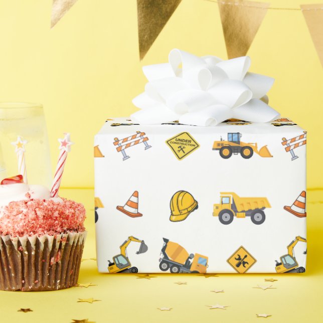 Papel De Regalo Cumpleaños de Construcción  (Fiesta de cumpleaños )