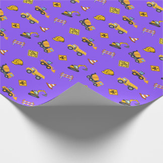 Papel De Regalo Cumpleaños de Construcción Morada