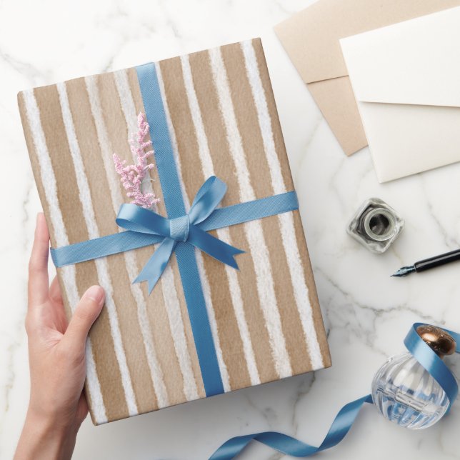 Papel De Regalo Cumpleaños de crema y marrón (Regalar)