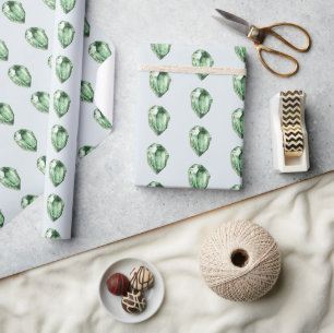 Papel De Regalo Cumpleaños de Cristales de Esmeralda Verde