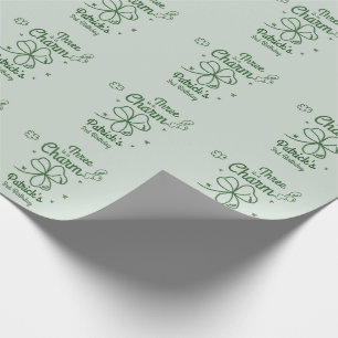 Papel De Regalo Cumpleaños de cualquier edad con trébol dibujado a