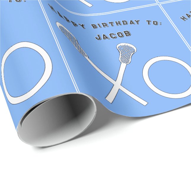 Papel De Regalo Cumpleaños de Deportes de Lacrosse (Esquina del rollo)