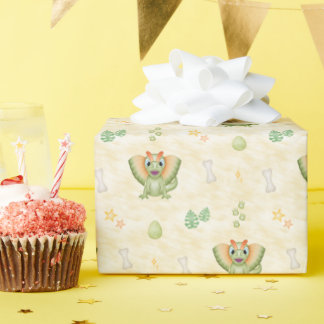 Papel De Regalo Cumpleaños de dinosaurio de niños lindos