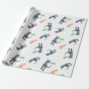 Papel De Regalo Cumpleaños de Dinosaurio T-Rex con Sombrero de Fie