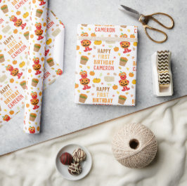 Papel De Regalo Cumpleaños de Elmo Fall en Plaza Sésamo