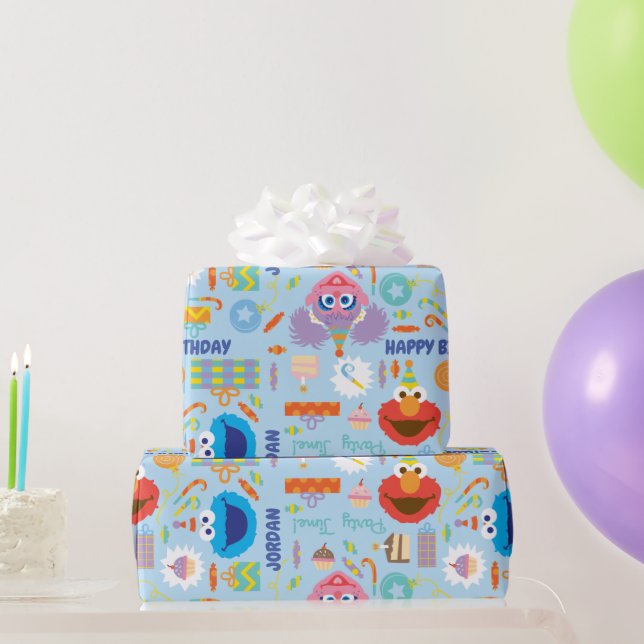 Papel De Regalo Cumpleaños de Elmo y Abby (Regalos de fiesta)