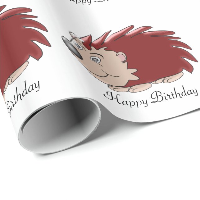 Papel De Regalo Cumpleaños de erizo (Esquina del rollo)