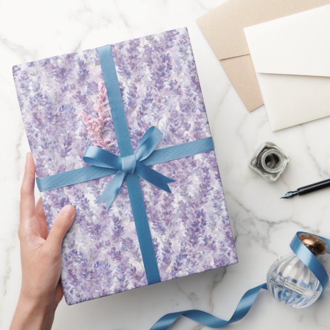 Papel De Regalo Cumpleaños de Flores Lilas Bonitas (Regalar)