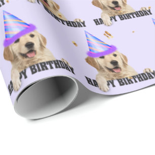 Papel De Regalo cumpleaños de Golden Retriever