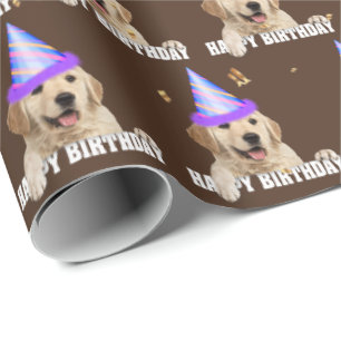 Papel De Regalo cumpleaños de Golden Retriever
