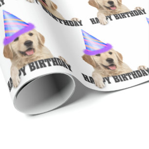 Papel De Regalo cumpleaños de Golden Retriever
